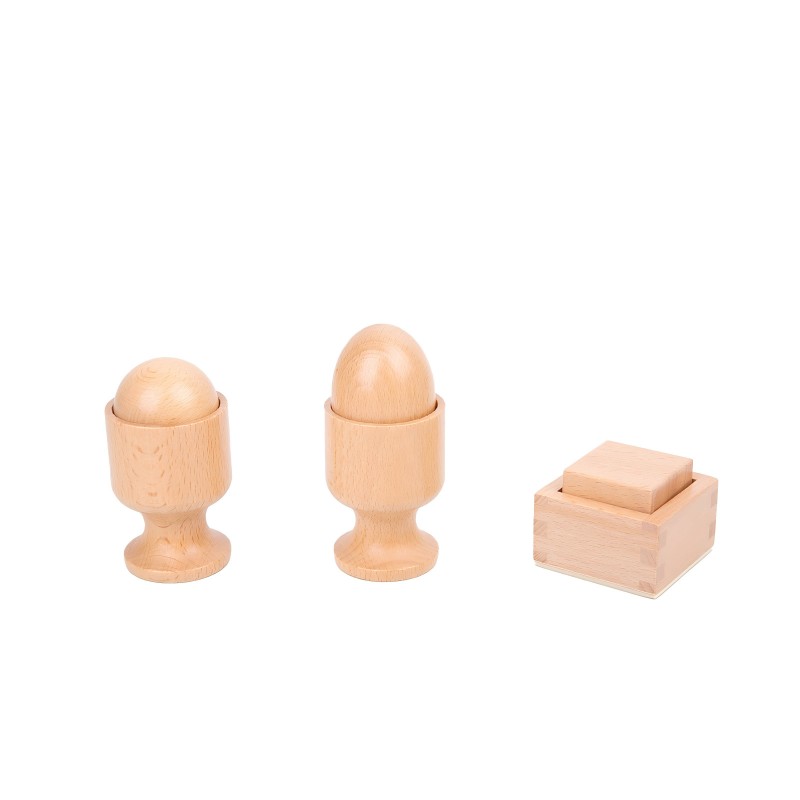 Montessori Wooden Egg and Cup with Cube Set D110-1