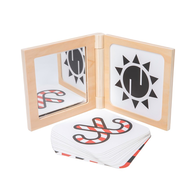 Black and white cards wooden Frame with Mirror I760