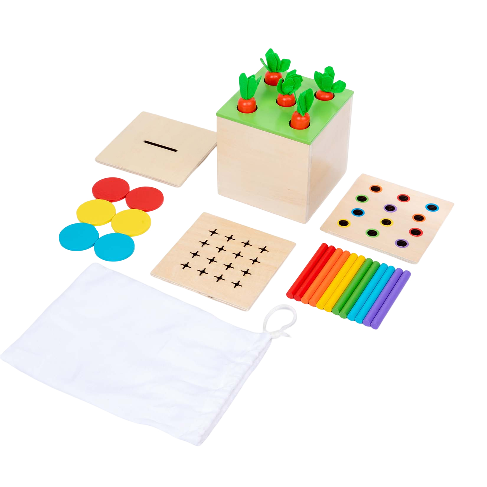 4 in 1 Toddler Play Kit Coin, Round stick, Radish Cotton swab I160K-2