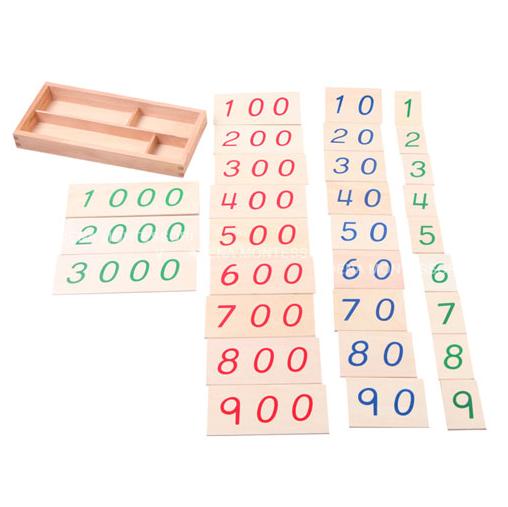 Small Wooden Number Cards With Box (1-3000) C056