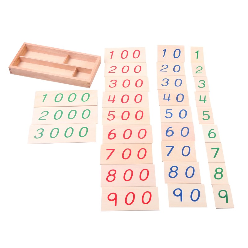 Large Wooden Number Cards With Box (1-3000) C053