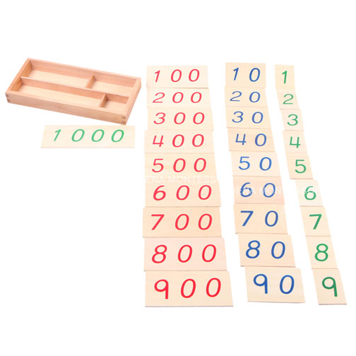 Small Wooden Number Cards With Box (1-1000) C057