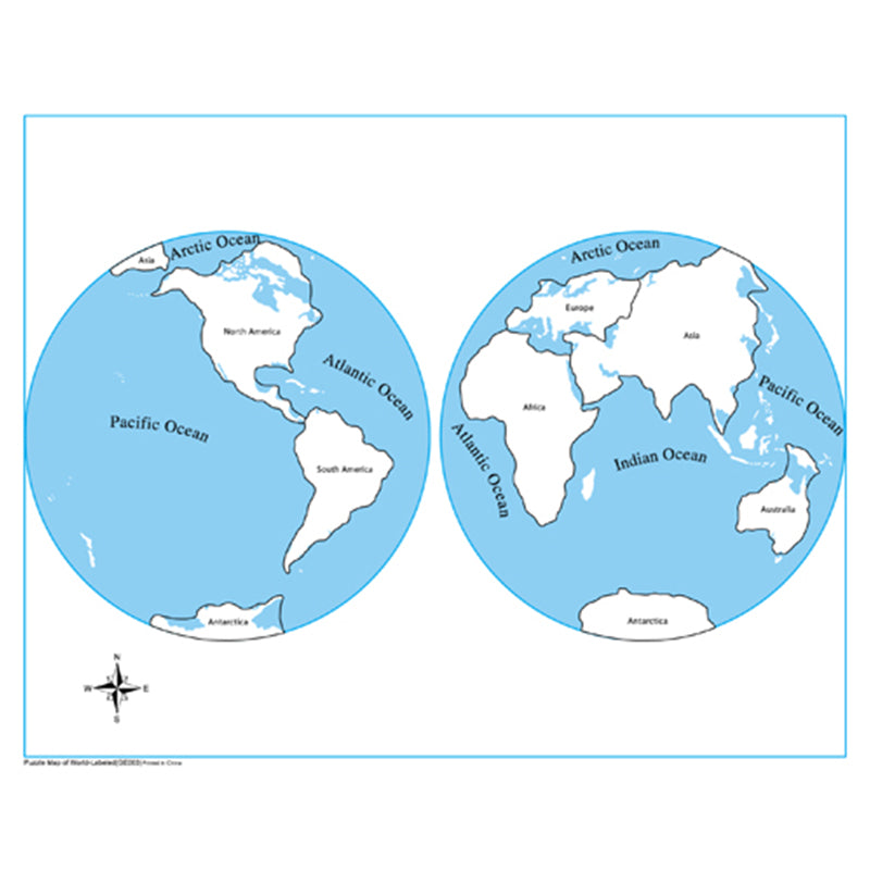 Labeled World Parts Control Map PVC G011-1