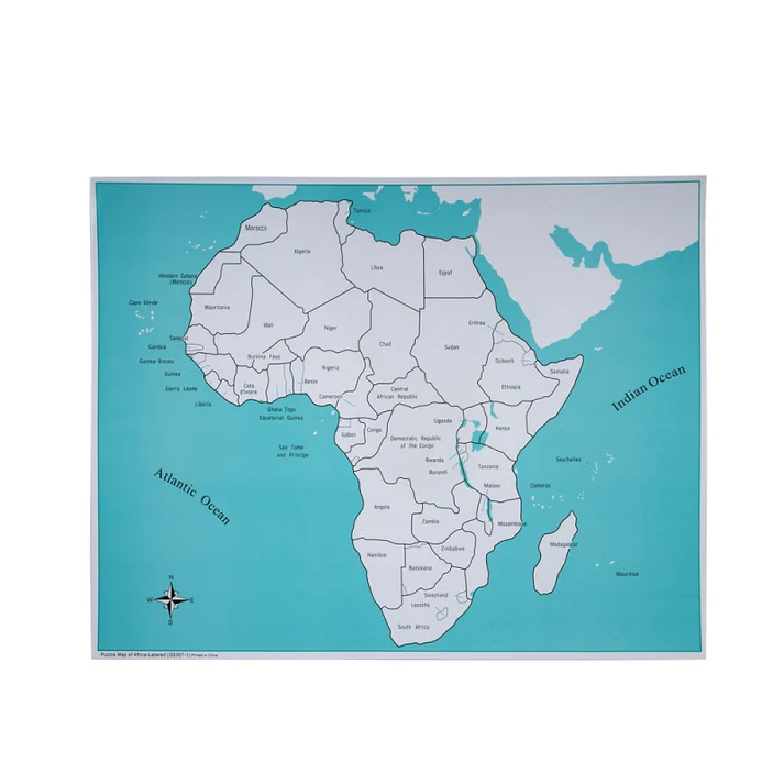 Labeled Africa Control Map pvc G061-1