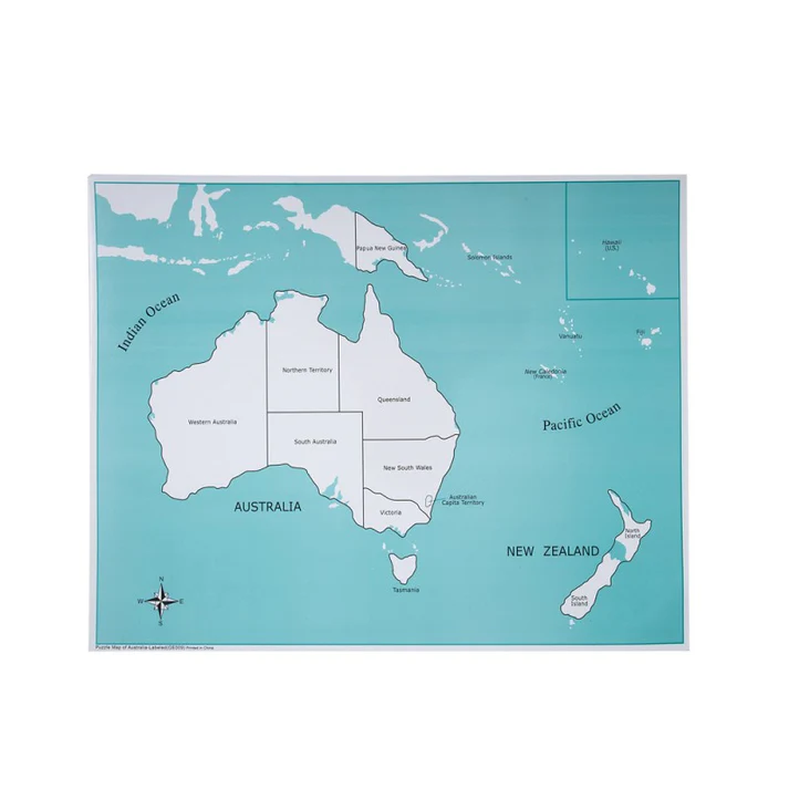 Labeled Australia Control Map pvc G071-1