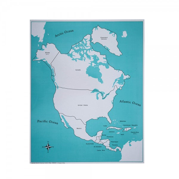 Labeled North America Control Map pvc G031-1