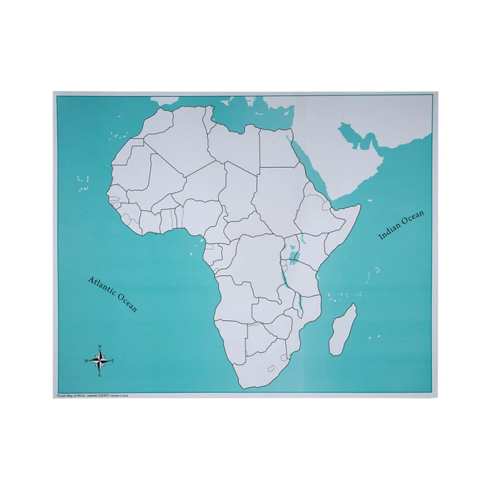 Unlabeled Africa Control Map pvc G062-1