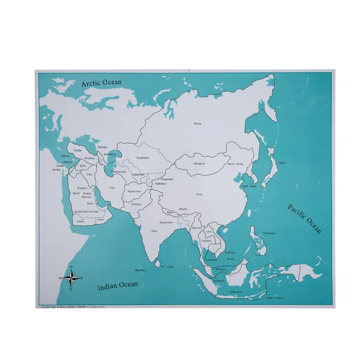Labeled Asia Control Map pvc G051-1