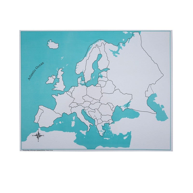 Unlabeled Europe Control Map pvc G022-1