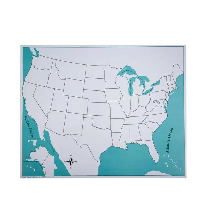 Unlabeled USA Control Map pvc G082-1