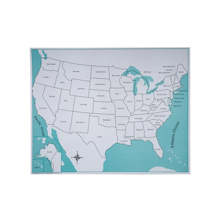 Labeled USA Control Map pvc G080-1