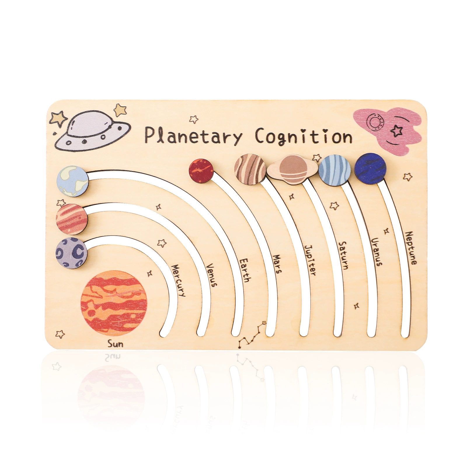 Wooden Galaxy Eight Planets Solar System Puzzle Puzzle