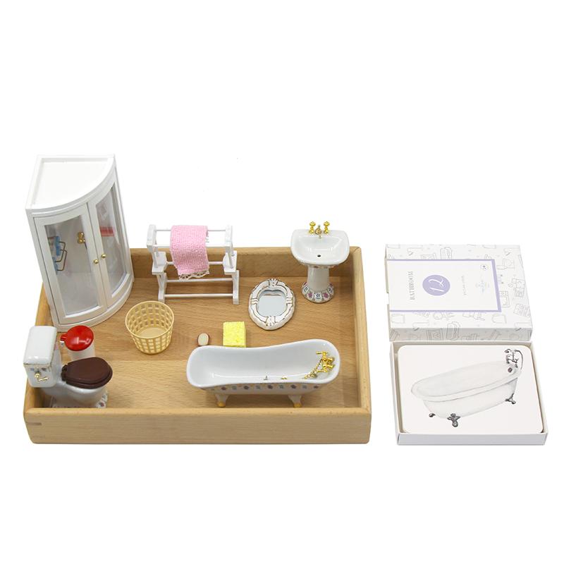Objects With Similar Matching Cards -Bathroom Tools with wooden tray W5000-3