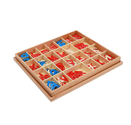 Wood - Small Movable Alphabet (Red & Blue)- English Print L022
