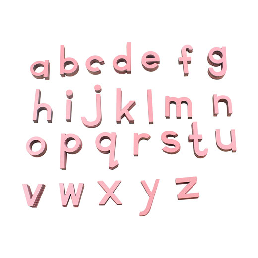 Lowercase Small Movable Alphabet - Pink L032