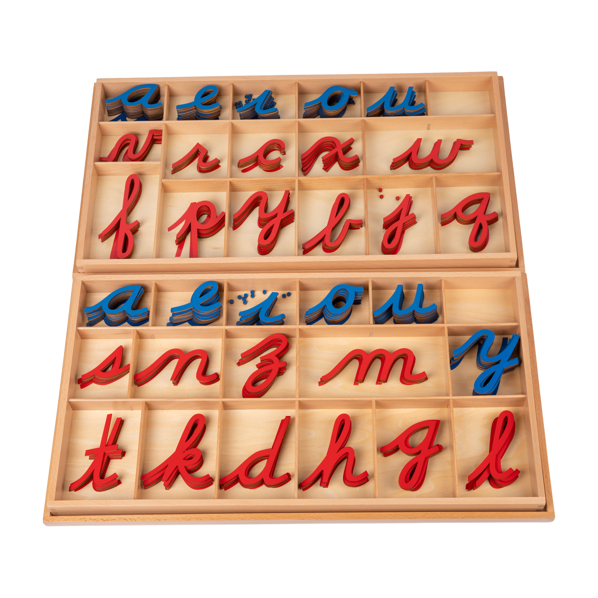 Large Wood Movable Alphabet- English Cursive L025