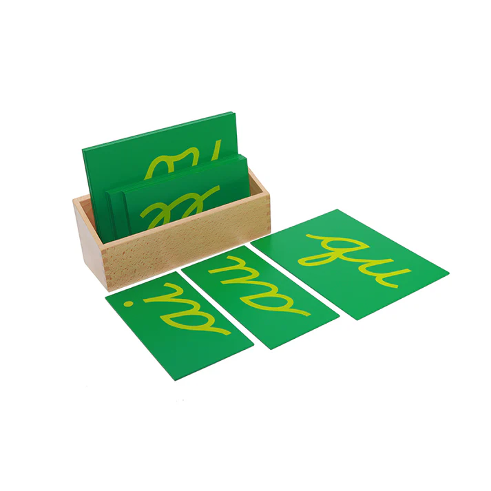 Sandpaper Double Letters, Cursive, with Box - English Cursive L014