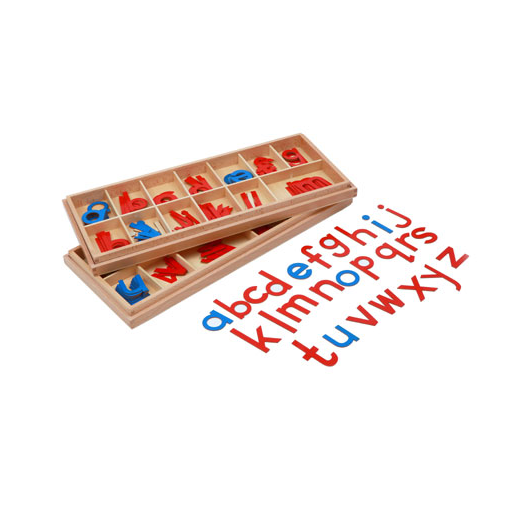 Wood - Large Movable Alphabet (Red & Blue)- English Print L020