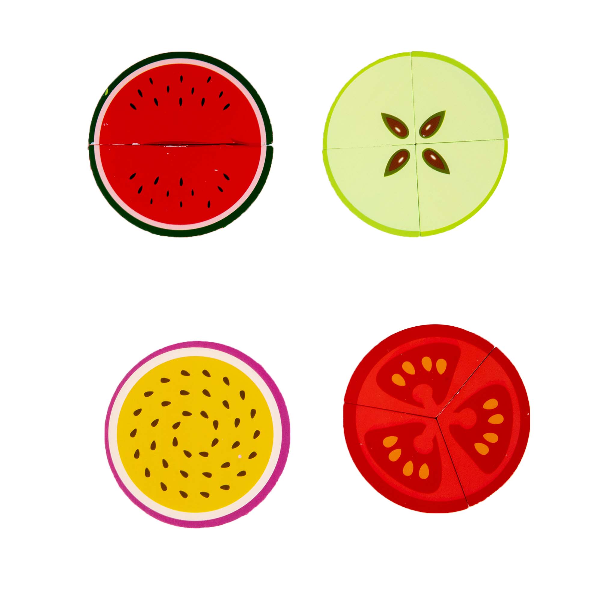 Wooden Fruit Fractions Puzzle - 3 Board Set E614